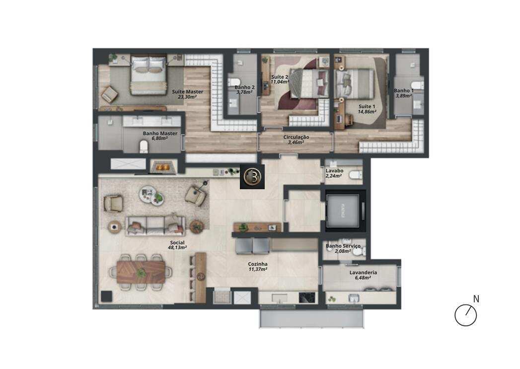 Apartamento à venda com 3 quartos, 172m² - Foto 23