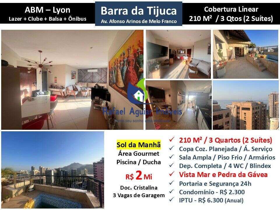 Cobertura à venda, com 3 quartos, 210m² - Rafael Aguiar Imóveis