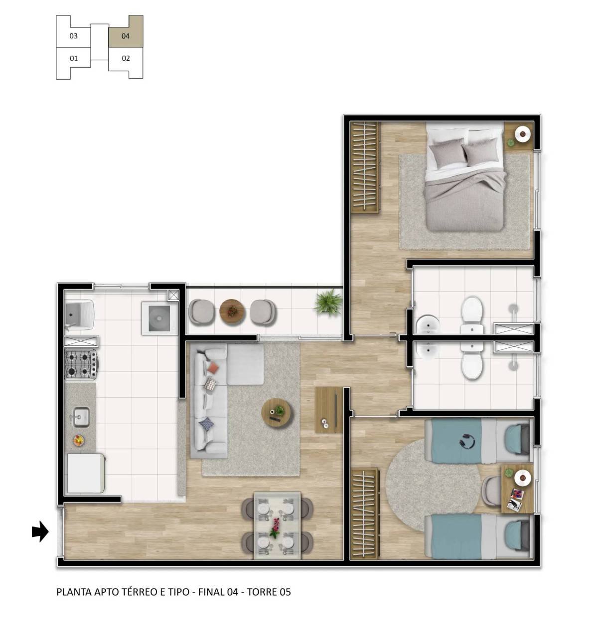 Apartamento à venda com 2 quartos, 55.15m² - Jardim Bom Sucesso,Indaiatuba