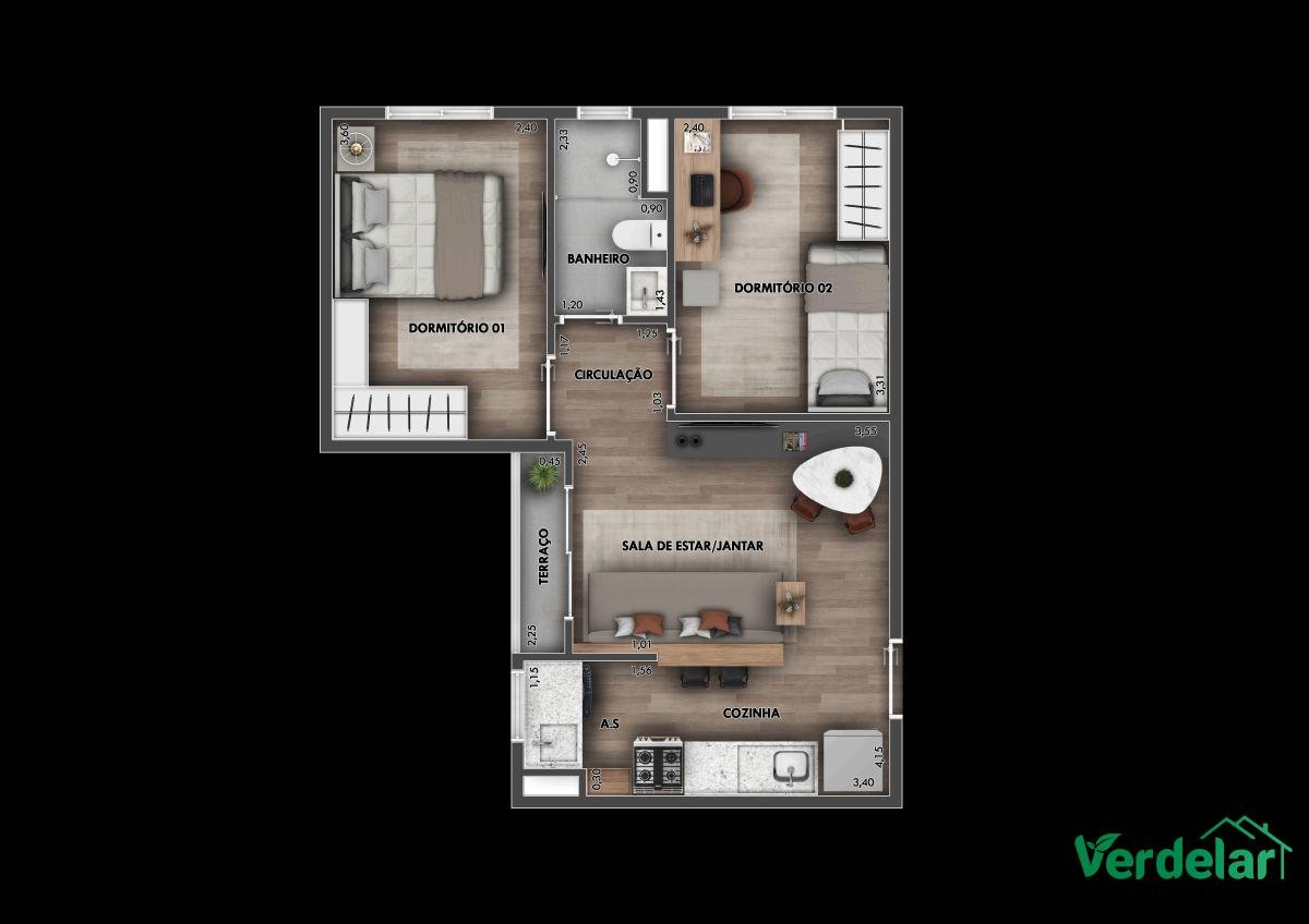 Apartamento à venda com 2 quartos, 42,54m² - Av Japão,Mogi das Cruzes