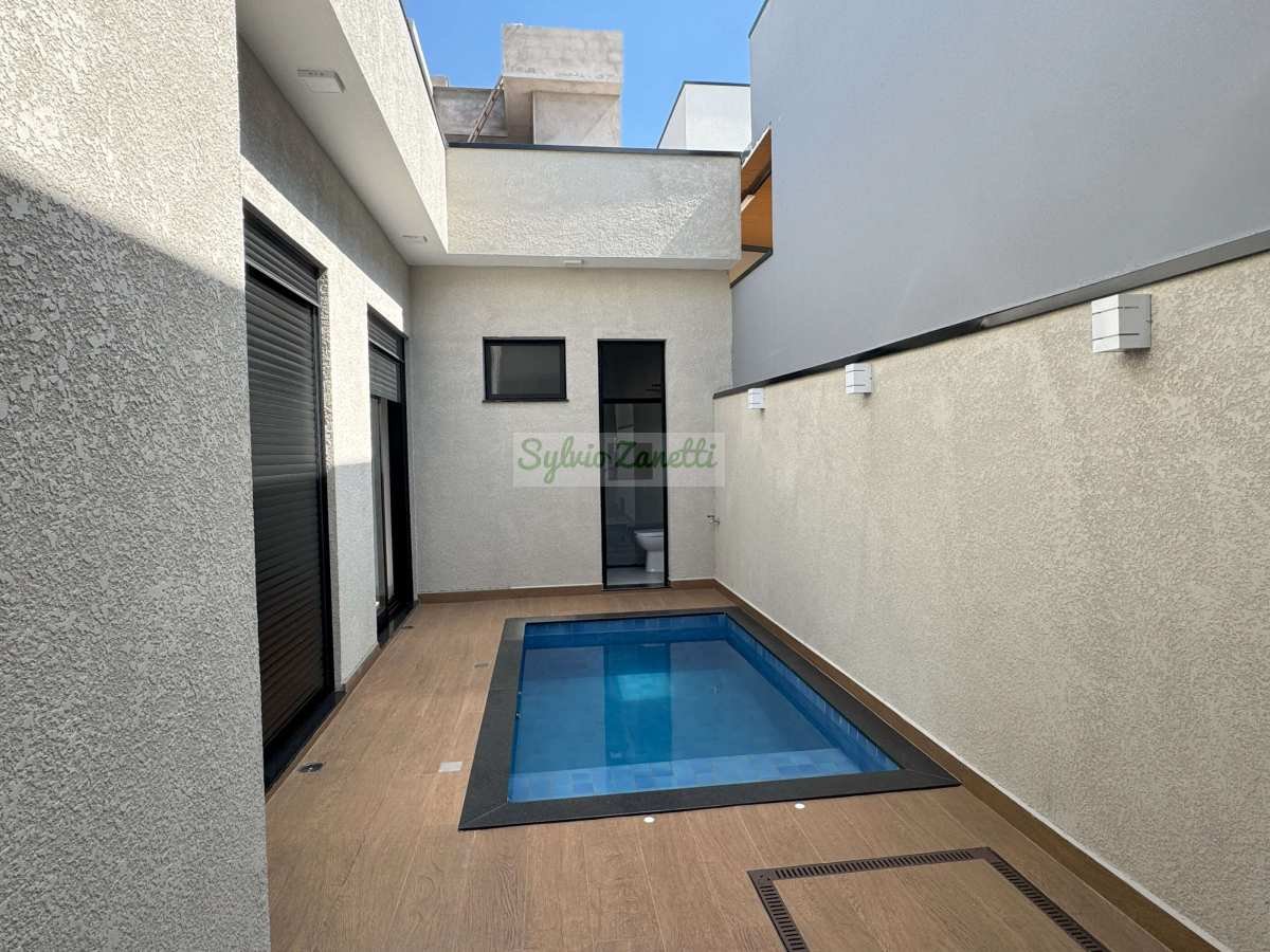 Linda residência térrea com piscina no Condomínio Jardim dos Lírios em Paulínia, com 3 quartos, 148m²