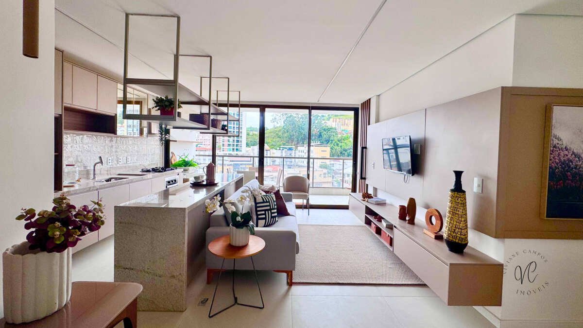 Apartamento mobiliado, com varanda gourmet enorme, em condomínio clube