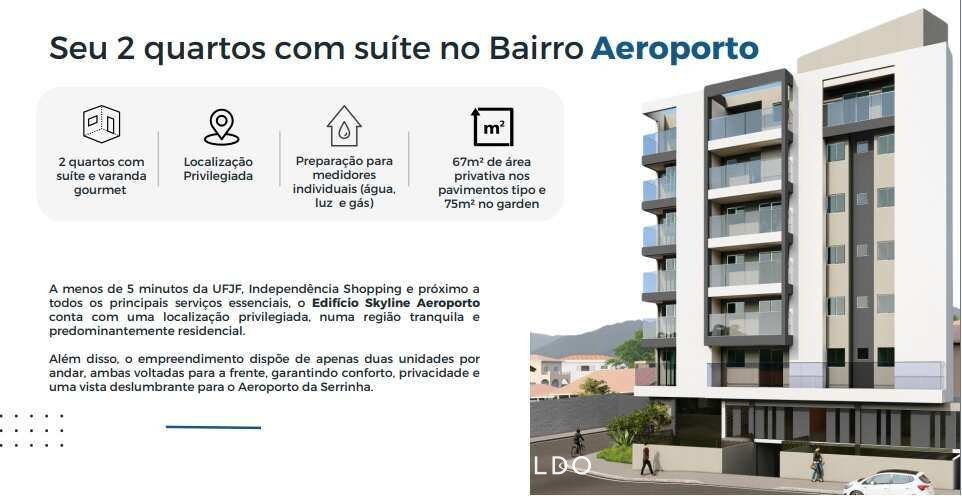  - Cobertura à venda, no Skyline Aeroporto,  em Juiz de Fora, Aeroporto, com 3 quartos, 130m²