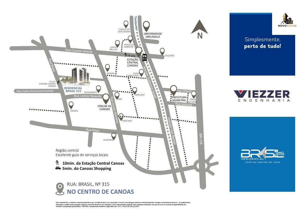 LOCALIZAÇÃO - Apartamento à venda em Canoas, Nossa Senhora das Graças, com 2 quartos, 51,74m²