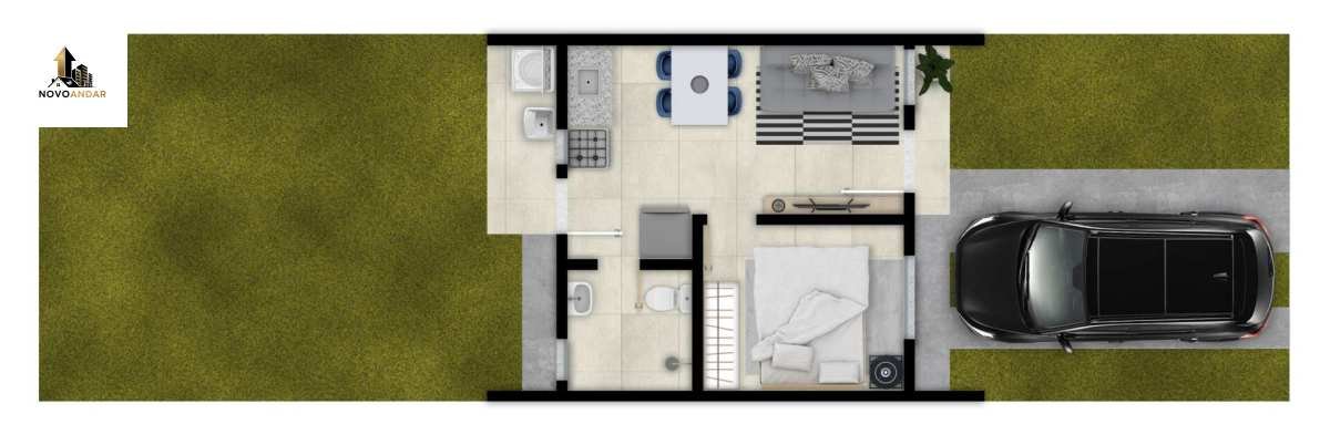  - Casa de condomínio à venda, com 2 quartos, 40,58m²