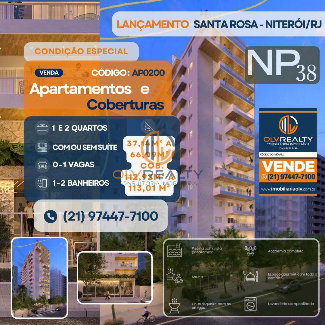 Apartamento à venda com 2 quartos - Santa Rosa,Niterói