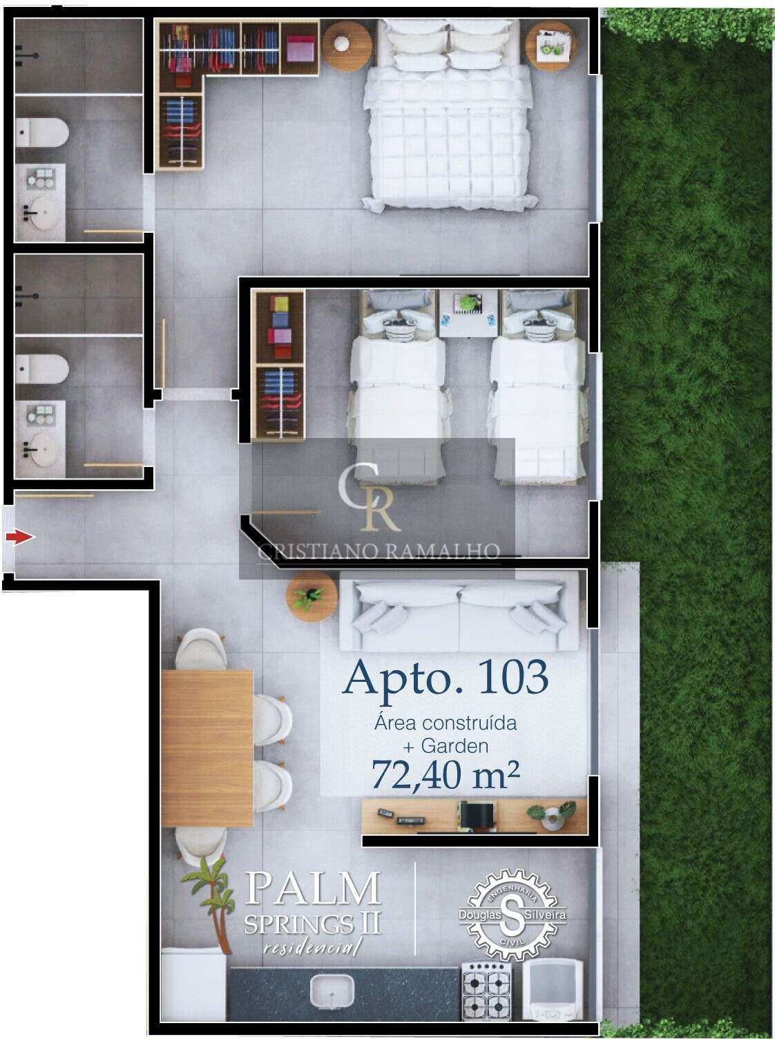 Apartamento à venda com 2 quartos, 72m² - Foto 1